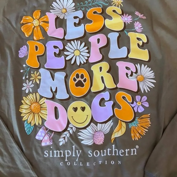 Simply Southern Tops - NWT Simply Southern Less People More Dogs Long Sleeve Shirt
